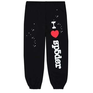 Black I Heart Spider sweatpants